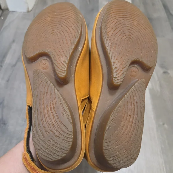 El Naturalista Mustard Leather Slingback Platform Comfort Sandals Boho - Picture 7 of 12